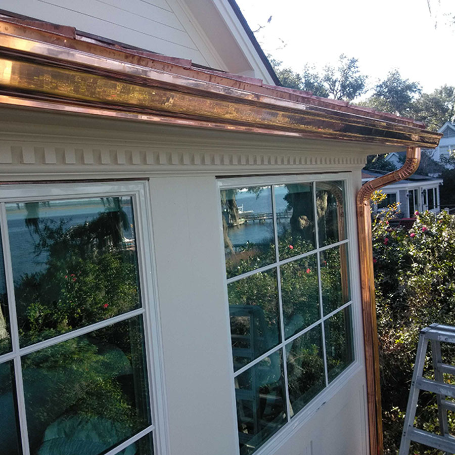 copper gutter install East Moriches NY 11934